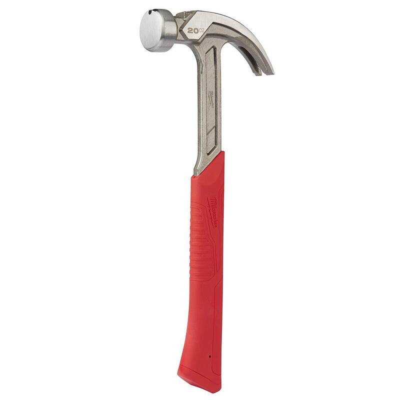 Martillo de garra curva de 20 oz con cara lisa - 48-22-9080 de Milwaukee