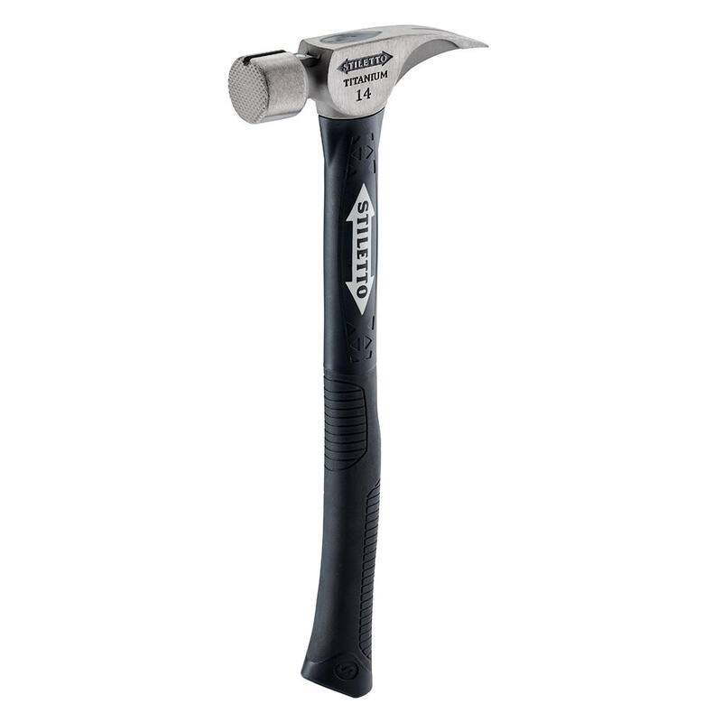 Martillo Stiletto de 14 oz con cabeza de titanio y mango de poliéster/FG curvado de 16 in - TI14MC-F