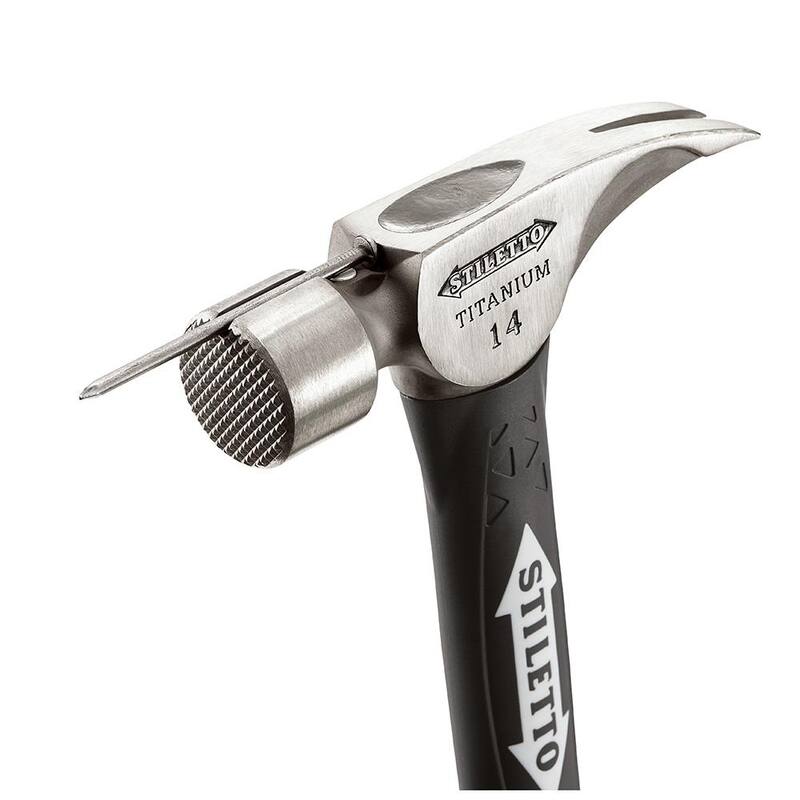 Martillo Stiletto de 14 oz con cabeza de titanio y mango de poliéster/FG curvado de 16 in - TI14MC-F