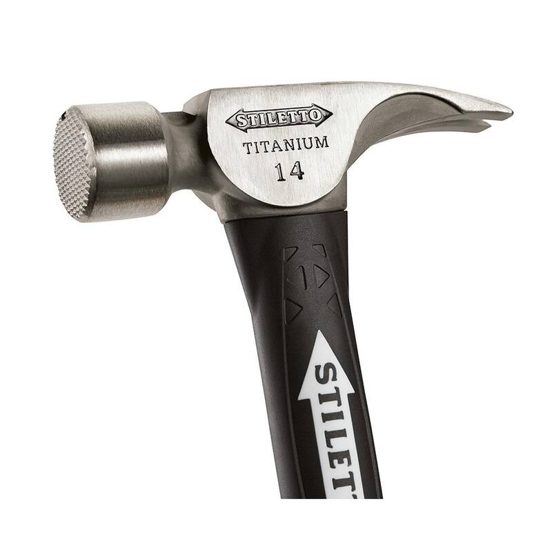 Martillo Stiletto de 14 oz con cabeza de titanio y mango de poliéster/FG curvado de 16 in - TI14MC-F