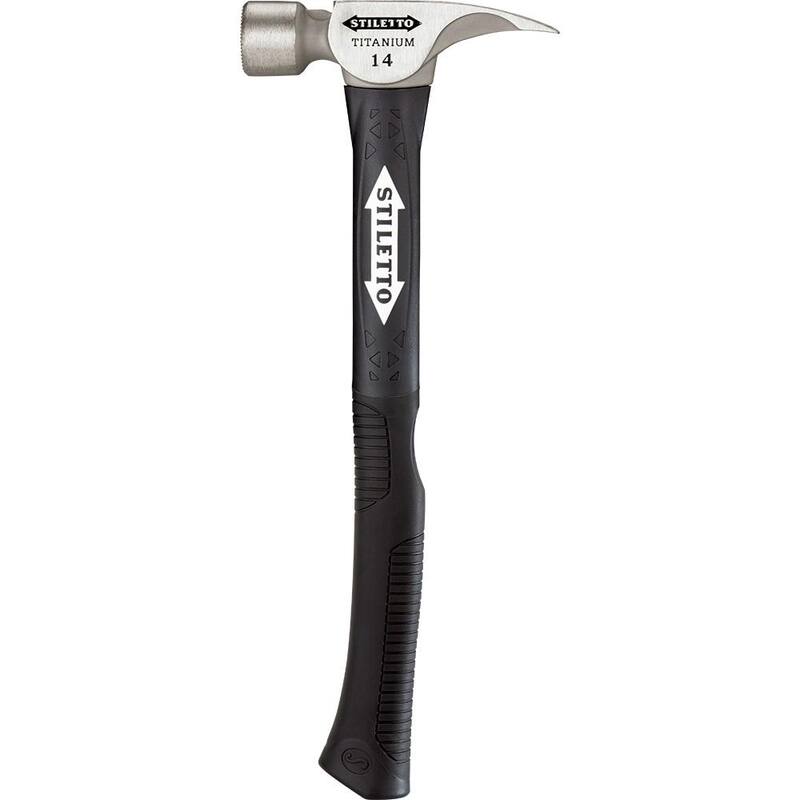 Martillo Stiletto de 14 oz con cabeza de titanio y mango de poliéster/FG curvado de 16 in - TI14MC-F