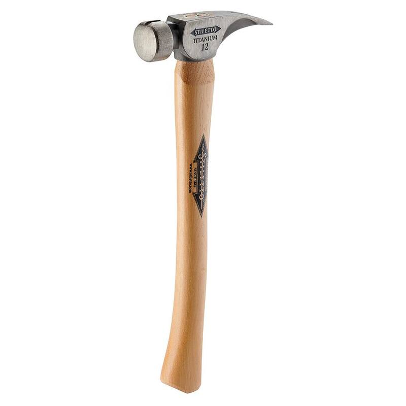 Martillo de titanio Stiletto de 12 oz con cara lisa de 18 in y mango curvado de nogal - TI12SC