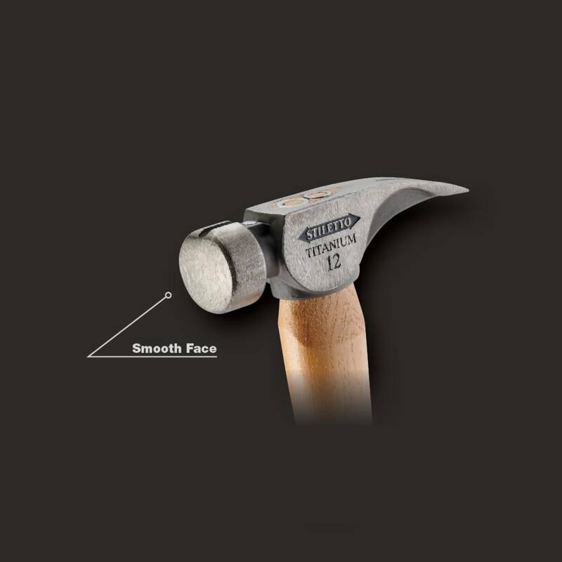 Martillo de titanio Stiletto de 12 oz con cara lisa de 18 in y mango curvado de nogal - TI12SC