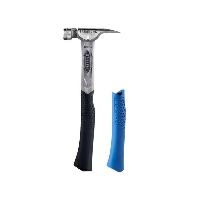 Stiletto TRIMBONE Titanio con cara lisa y mango curvo con agarre de repuesto azul TRIMBONE - TRMB-TBRG-B
