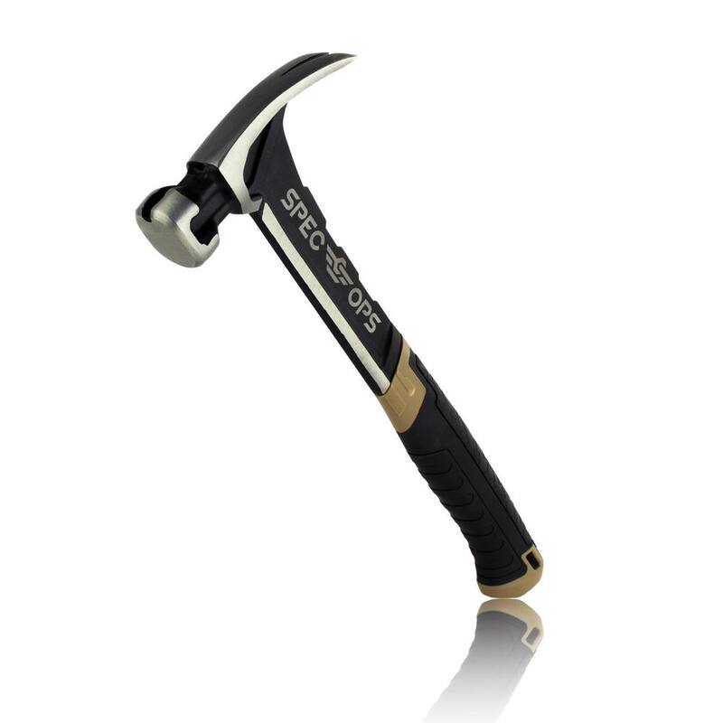 Martillo de garra de 20 oz. SPEC OPS con cara lisa, mango de acero - SPEC-M20SF