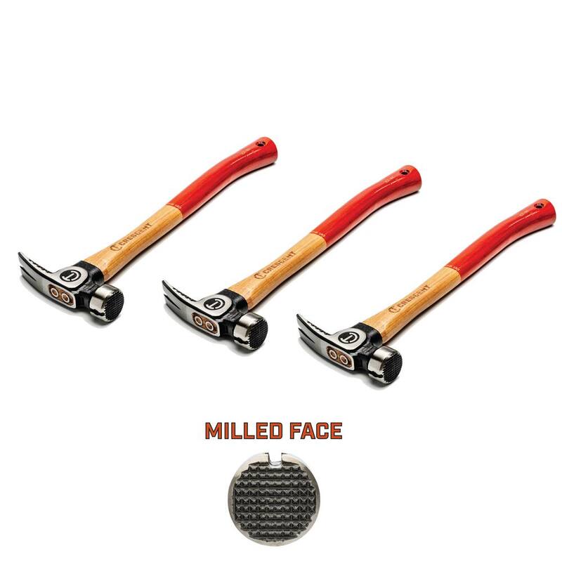 Martillo para marcos de madera de 22 oz. con cara fresada en pack para contratistas (3 piezas) - CHFRAM223PKCB