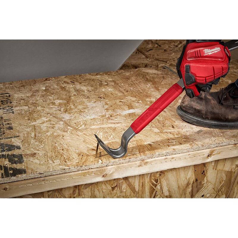 Martillo de mango de poli/fibra de 19 oz con cara lisa de Milwaukee y barra de palanca de 15 pulgadas - 48-22-9316-48-22-9035