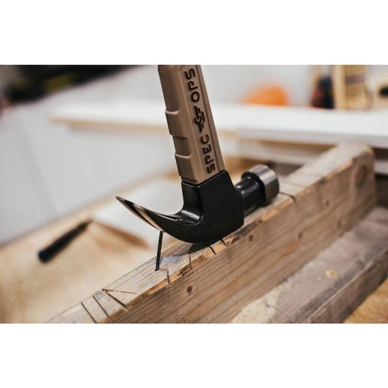 Martillo de garra curva de cara lisa SPEC OPS de 16 oz, mango de fibra de vidrio - SPEC-M16FG