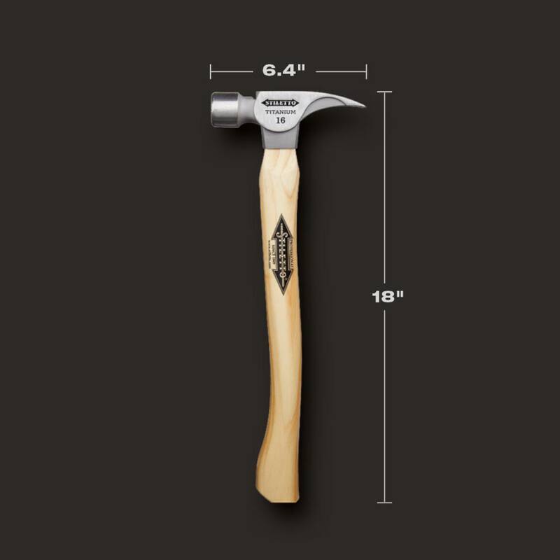 Martillo de cara lisa de titanio Stiletto de 14 oz con mango de nogal recto de 18 pulgadas - TI14SS