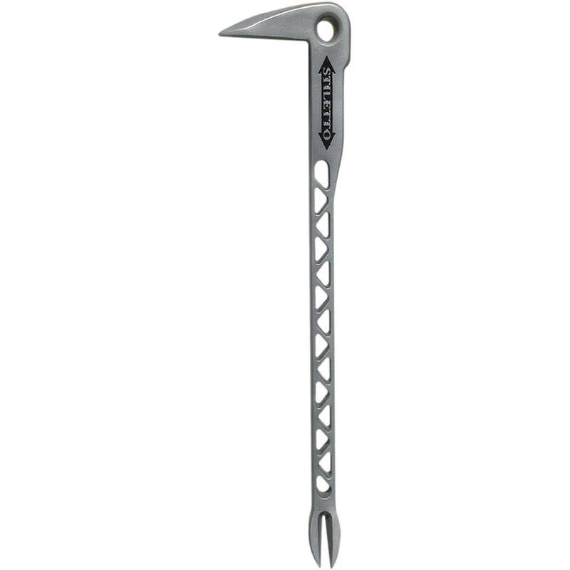 Martillo Stiletto de 14 oz. TiBone con cara lisa y mango curvo con 12 pulgadas de extractor de clavos Titanium Clawbar con Dimpler (2 piezas) - TIB14RSC-TiCLW12