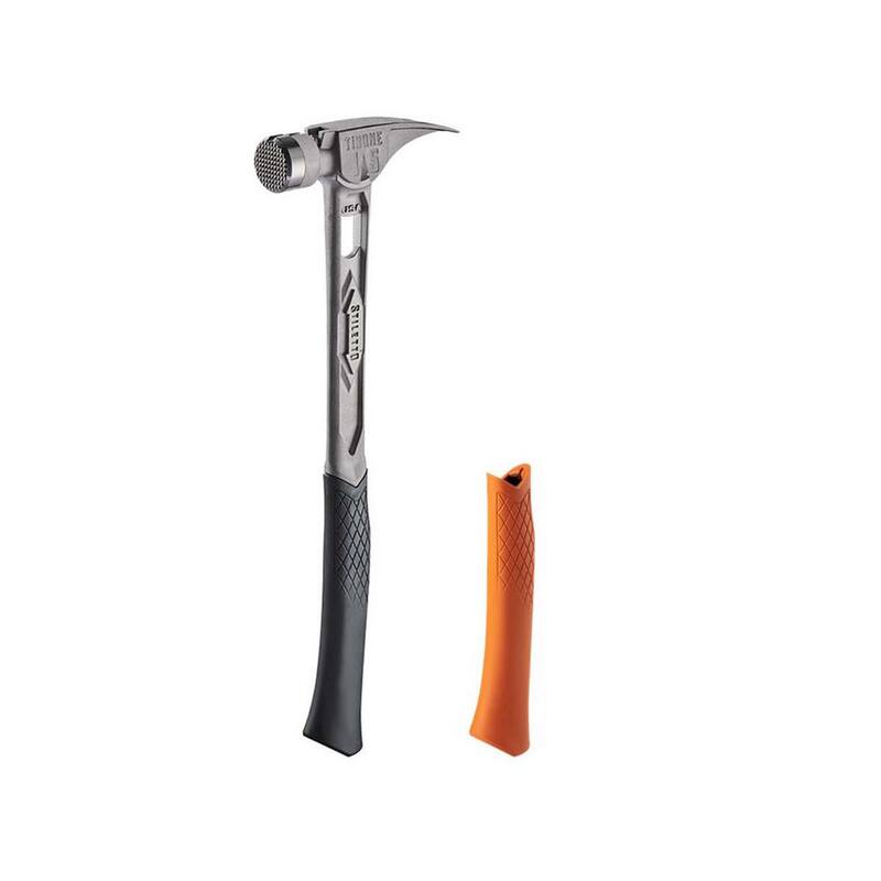 Pico de tacón 15 oz. TiBone cara fresada con mango curvo con agarre de repuesto naranja (2 piezas) - TIB15MC-TBRG-O