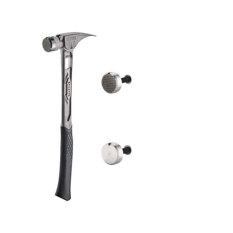 Martillo Stiletto 15 oz. TiBone con cara fresada y mango curvo con cara fresada de TiBone y reemplazo de acero (3 piezas) - TIB15MC-TIB-MR-TIB-SR