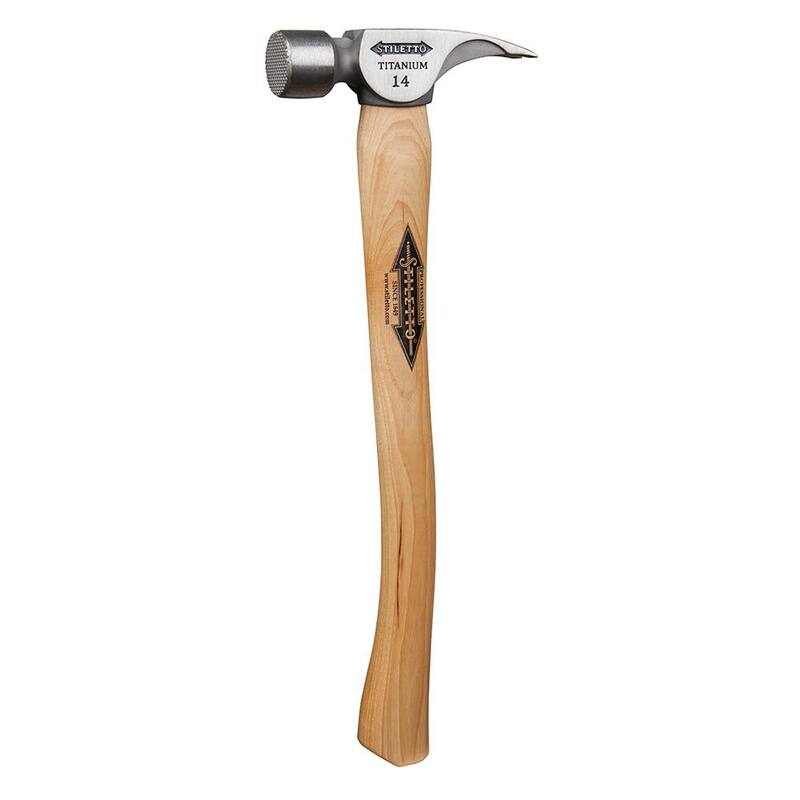 Martillo de titanio de 14 oz de Milwaukee con cara fresada y mango curvo de nogal de 18 pulgadas con mango de repuesto de nogal curvo de 18 pulgadas - Ti14MC-STLHDL-C
