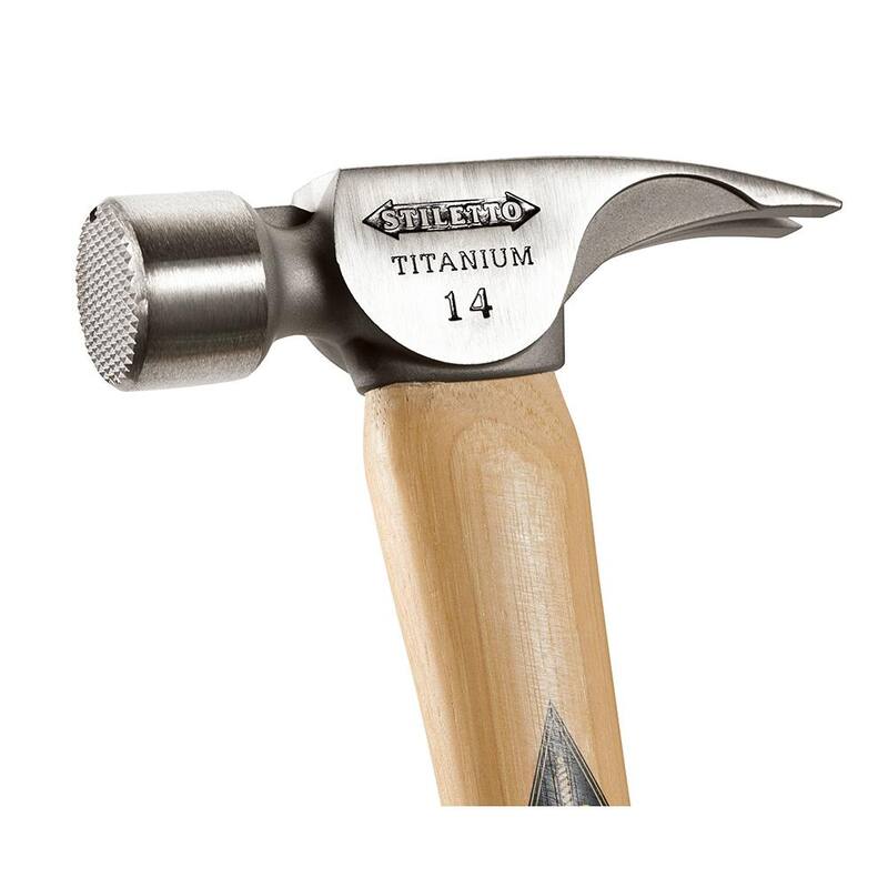 Martillo de titanio de 14 oz de Milwaukee con cara fresada y mango curvo de nogal de 18 pulgadas con mango de repuesto de nogal curvo de 18 pulgadas - Ti14MC-STLHDL-C