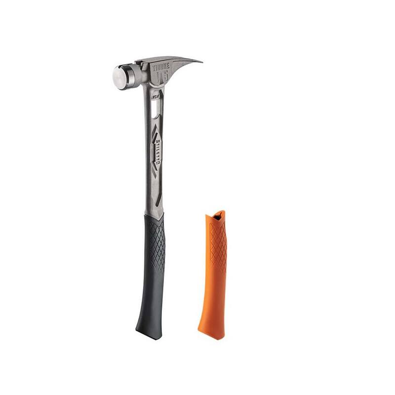 Martillo Stiletto de 15 oz. TiBone con cara suave y mango curvo con agarre de repuesto naranja (2 piezas) - TIB15SC-TBRG-O