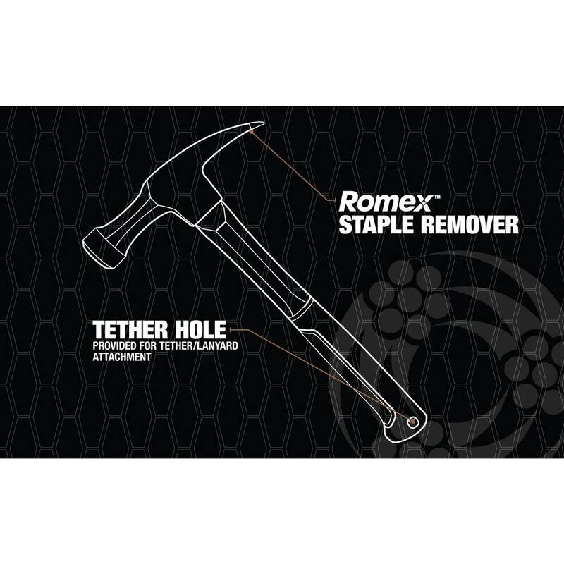 Martillo de garra recta para electricista Romex de alta resistencia de 18 oz de Southwire - 65116740