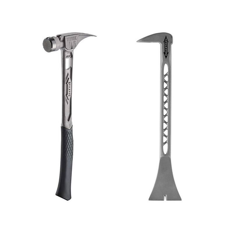 Estilete de 15 oz. TiBone con cara fresada y mango curvo con barra de titanio de 8.5 in. (2 piezas) - TIB15MC-TrimBar5