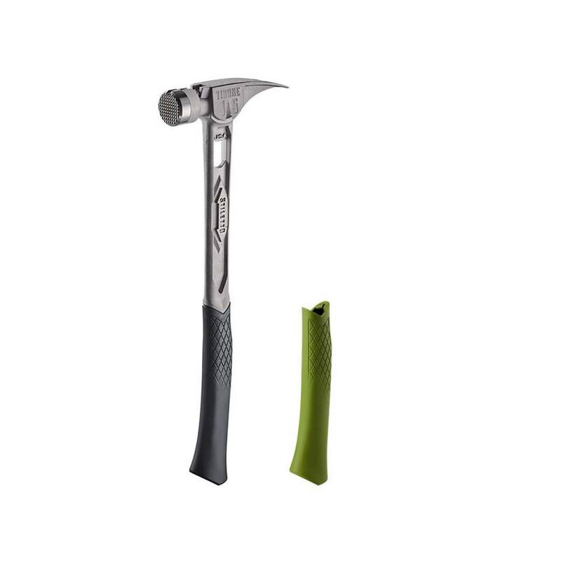 Stiletto 15 oz. TiBone con cara fresada y mango curvo con capa de repuesto verde (2 piezas) - TIB15MC-TBRG-G