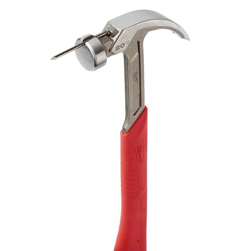 Martillo de garra curva de 20 oz Milwaukee con cara lisa y barra de palanca de 12 pulgadas - 48-22-9080-48-22-9034