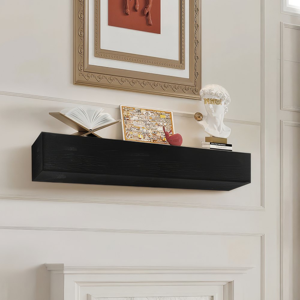 VEVOR Fireplace Mantel Wood Shelf Floating Rustic Fireplace Mantel 48" Espresso - FBJXBLJ48YCSEJ2LEV0