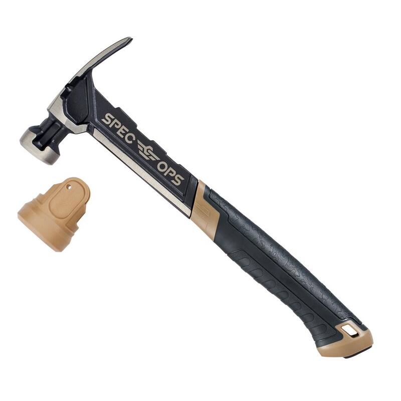 SPEC OPS Martillo de acero, 16 oz., Garra de arrastre, Cara lisa, Agarre absorbente de impactos - SPEC-M16SF-S