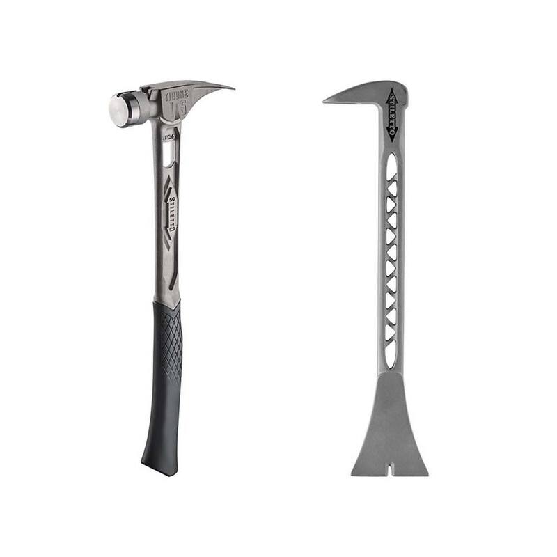 Stiletto 15 oz. TiBone con cara suave y mango curvo con barra de titanio de 8.5 pulgadas (2 piezas) - TIB15SC-TrimBar5