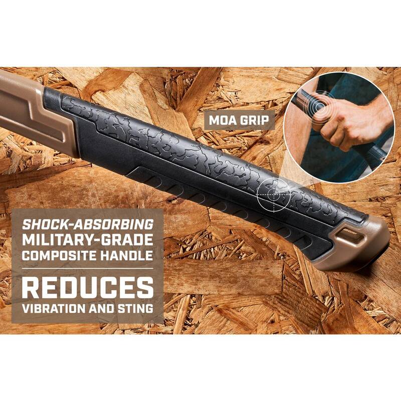 SPEC OPS Martillo de fibra de vidrio de 20 oz, 13 pulgadas, agarre absorbente de impacto, 3% donado a veteranos - SPEC-M20FG13