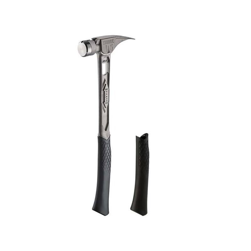 Martillo Stiletto 15 oz. TiBone con cara lisa y mango curvo con empuñadura de repuesto negra (2 piezas) - TIB15SC-TBRG-BL