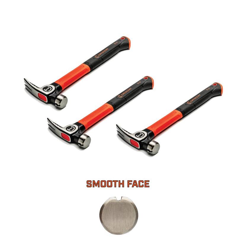 Paquete de 3 piezas de martillos de uso general de fibra de vidrio Crescent de 20 oz. para contratistas - CHFGP203PKCB