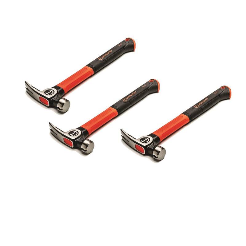 Paquete de 3 piezas de martillos de uso general de fibra de vidrio Crescent de 20 oz. para contratistas - CHFGP203PKCB