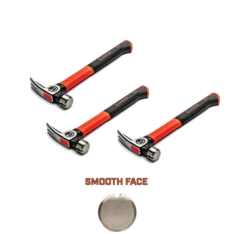 Martillo de uso general de fibra de vidrio de 16 oz. Crescent, paquete de contratistas (3 piezas) - CHFGP163PKCB
