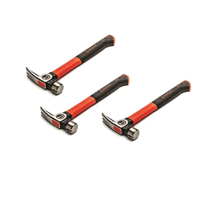 Martillo de uso general de fibra de vidrio de 16 oz. Crescent, paquete de contratistas (3 piezas) - CHFGP163PKCB
