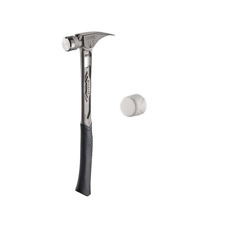 Stiletto 15 oz. TiBone cara lisa con mango curvo con tapa de martillo TiBone (2 piezas) - TIB15SC-TIB-RMA