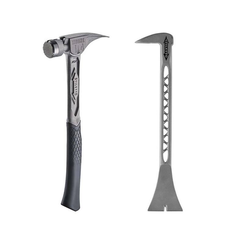 Stiletto 14 oz. TiBone con cara fresada y mango curvo con barra de trim de titanio de 8.5 pulgadas (2 piezas) - TIB14RMC-TrimBar5