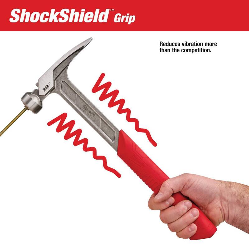Martillo de armazón de cara fresada de 22 oz Milwaukee - 48-22-9022
