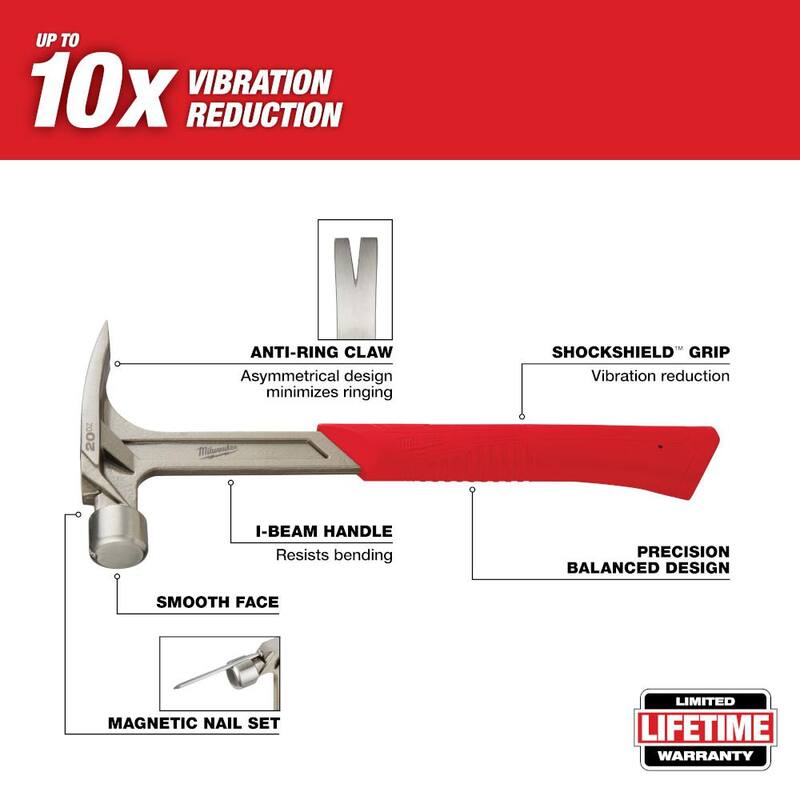 Martillo de cara lisa de 20 oz Milwaukee - 48-22-9020