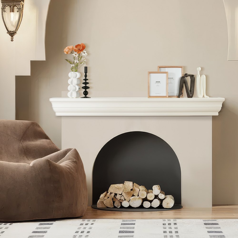 VEVOR Fireplace Mantel Wood Shelf Floating Living Room Mantel Shelf 72" White - HGCXBLJ72YCBP24SXV0