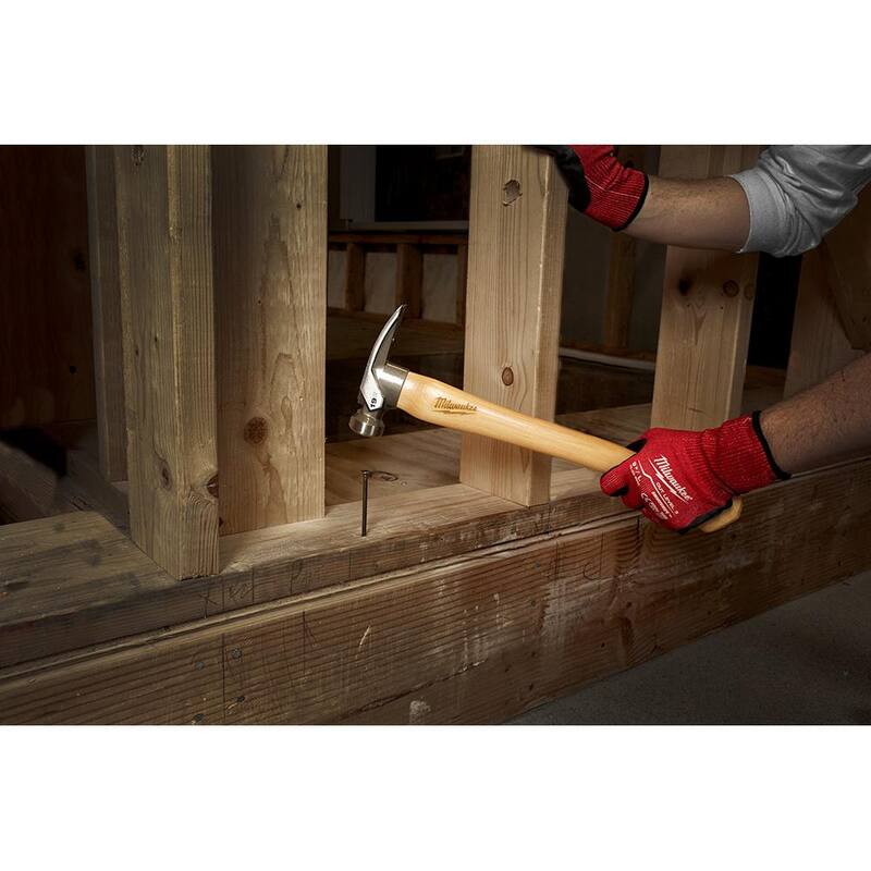 Martillo de armazón de madera de fresno con cara lisa de 19 oz Milwaukee - 48-22-9519