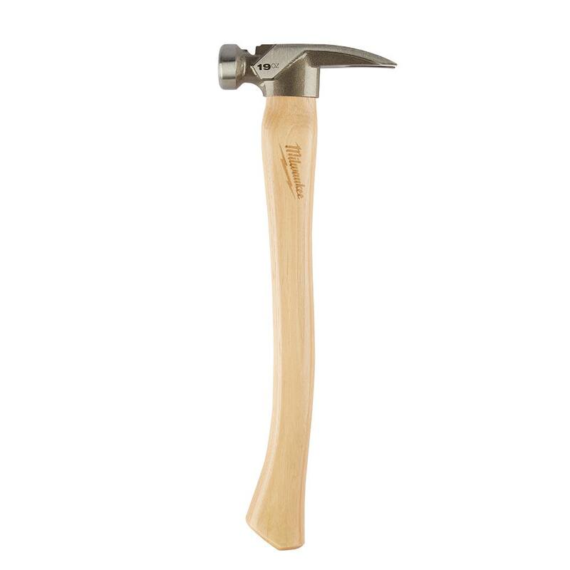 Martillo de armazón de madera de fresno con cara lisa de 19 oz Milwaukee - 48-22-9519