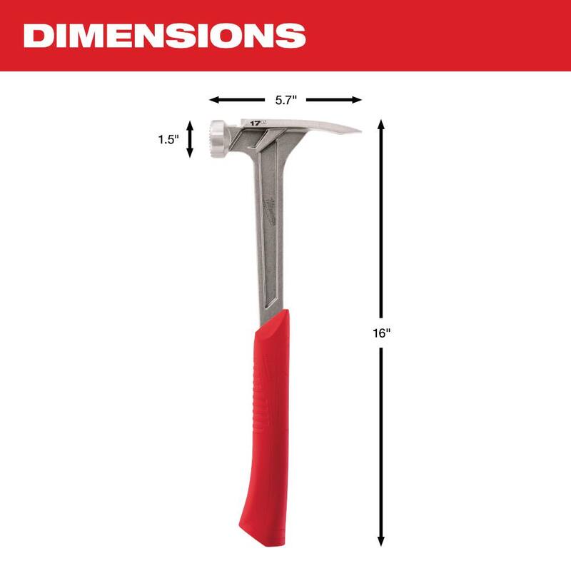 Martillo de enmarcar con cara fresada de 17 oz Milwaukee - 48-22-9016