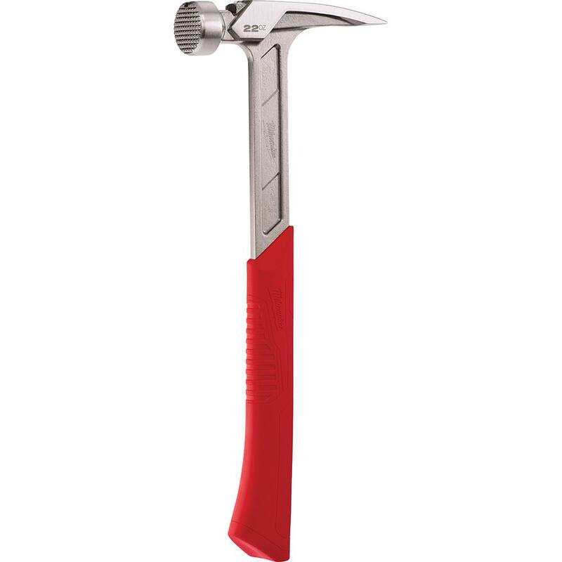 Martillo de enmarcar con cara fresada de 22 oz de Milwaukee con martillo de impacto de 48 oz y martillo de peen de bola de 32 oz - 48-22-9022-48-22-9151-48-22-9141