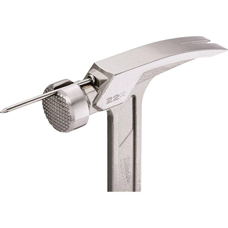 Martillo de enmarcar con cara fresada de 22 oz de Milwaukee con martillo de impacto de 48 oz y martillo de peen de bola de 32 oz - 48-22-9022-48-22-9151-48-22-9141