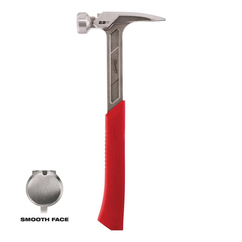 Martillo de marco de cara lisa de 22 oz. Milwaukee con barra de palanca de 15 pulgadas - 48-22-9023-48-22-9035