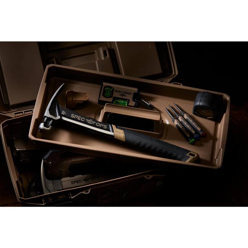 Martillo para estructuras SPEC OPS, 22 oz., Garra de desgarre, Cara lisa, Agarre absorbente de impactos - SPEC-M22SF