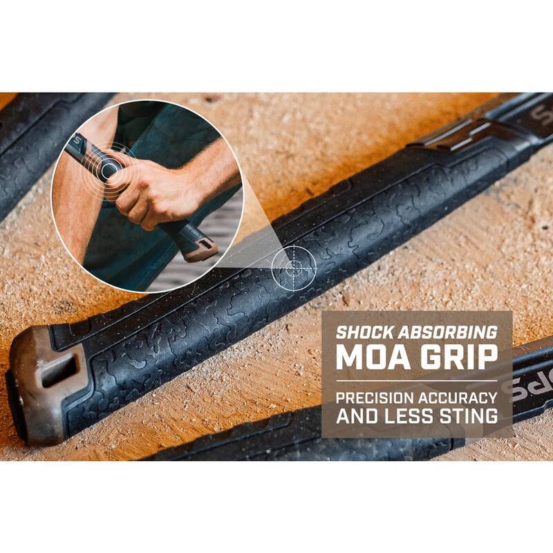 Martillo para estructuras SPEC OPS, 22 oz., Garra de desgarre, Cara lisa, Agarre absorbente de impactos - SPEC-M22SF
