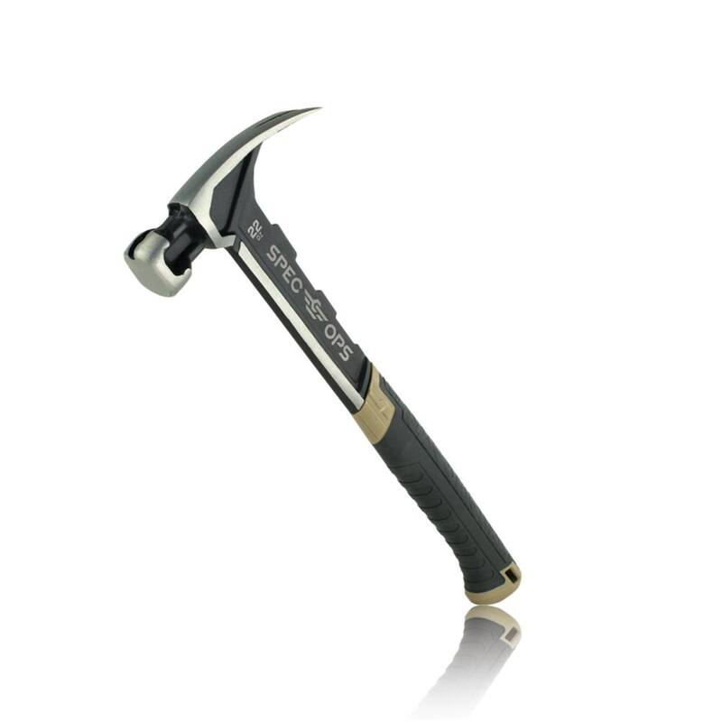 Martillo para estructuras SPEC OPS, 22 oz., Garra de desgarre, Cara lisa, Agarre absorbente de impactos - SPEC-M22SF