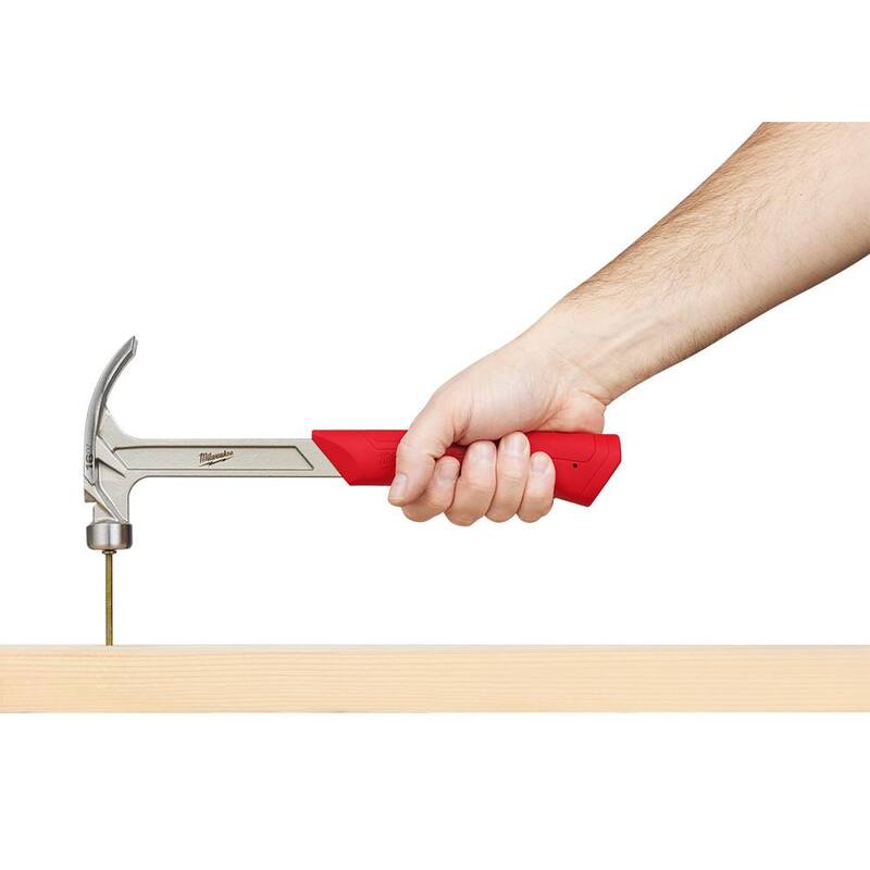 Martillo de acabado de cara lisa de 16 oz Milwaukee con barra de palanca de 12 pulgadas - 48-22-9018-48-22-9034
