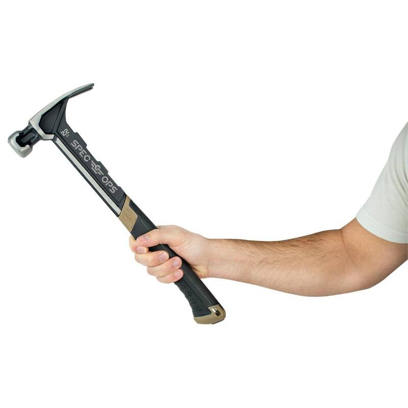Martillo de enmarcar SPEC OPS de 22 oz. con cara lisa y tapa de maza suave, mango de acero - SPEC-M22SF-S.
