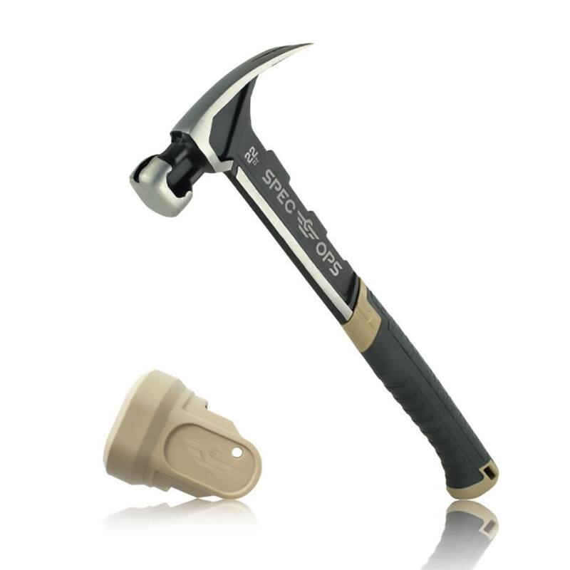 Martillo de enmarcar SPEC OPS de 22 oz. con cara lisa y tapa de maza suave, mango de acero - SPEC-M22SF-S.
