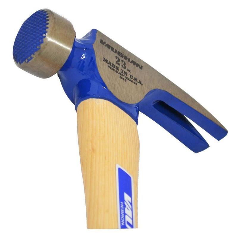 Martillo de armadura de California Vaughan de 23 oz con cara fresada, mango de madera dura curvada de 17 in - CF1HC